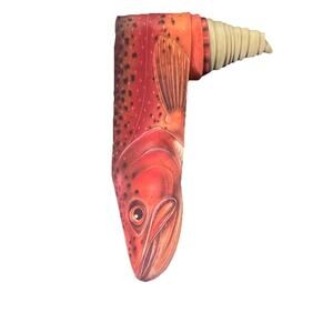 Vintage 1986 Ralph Marlin Rainbow Trout Fish Novelty Necktie Polyester